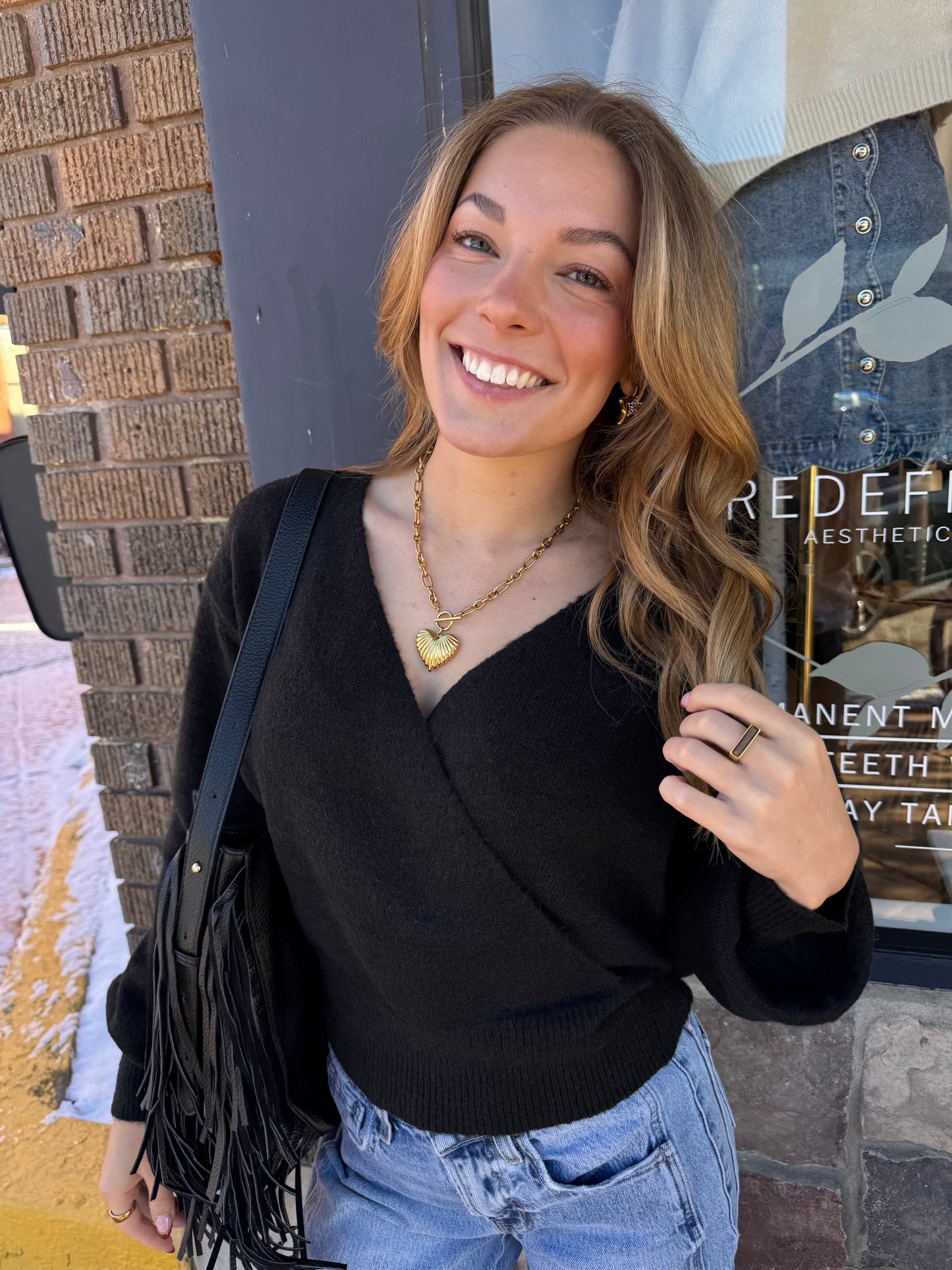 The Sunday Wrap Sweater – Black