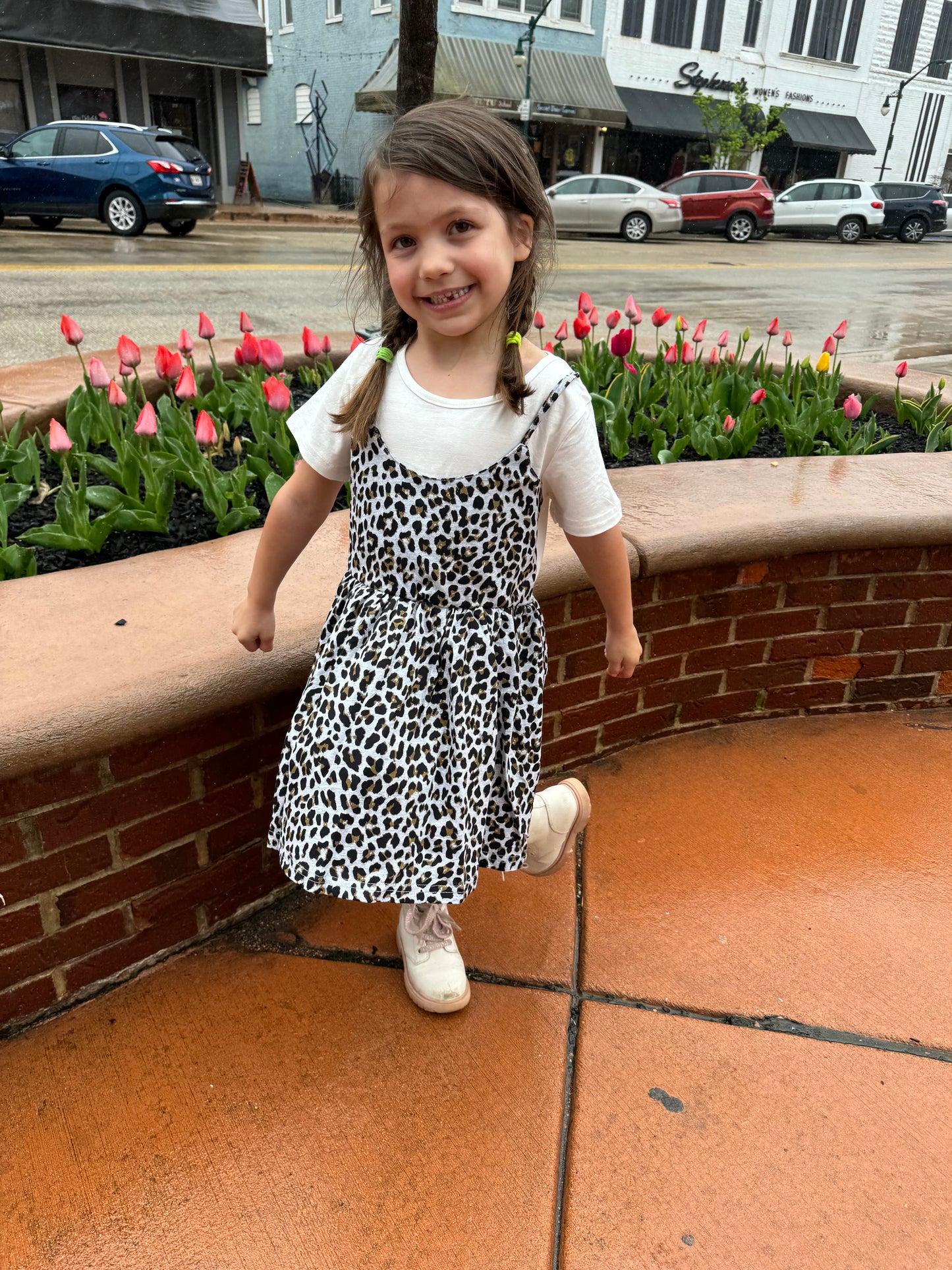 Little Girl's Leopard T-Shirt Dress