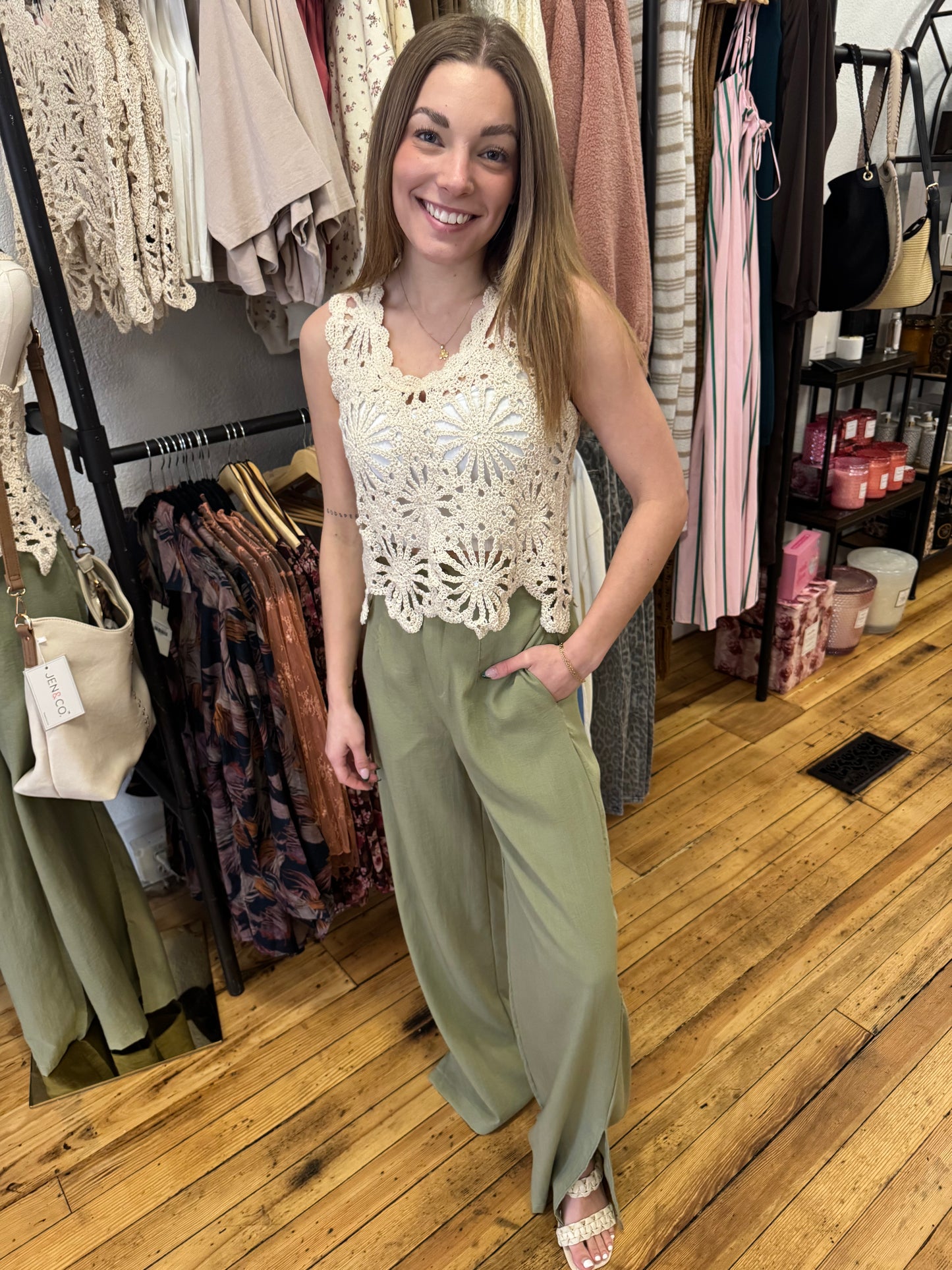 Daisy Bloom Crochet Tank