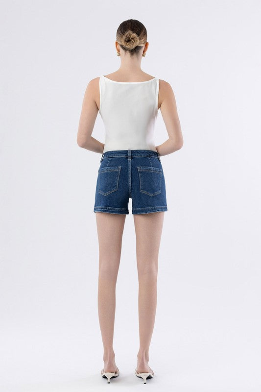 Heather Denim Shorts