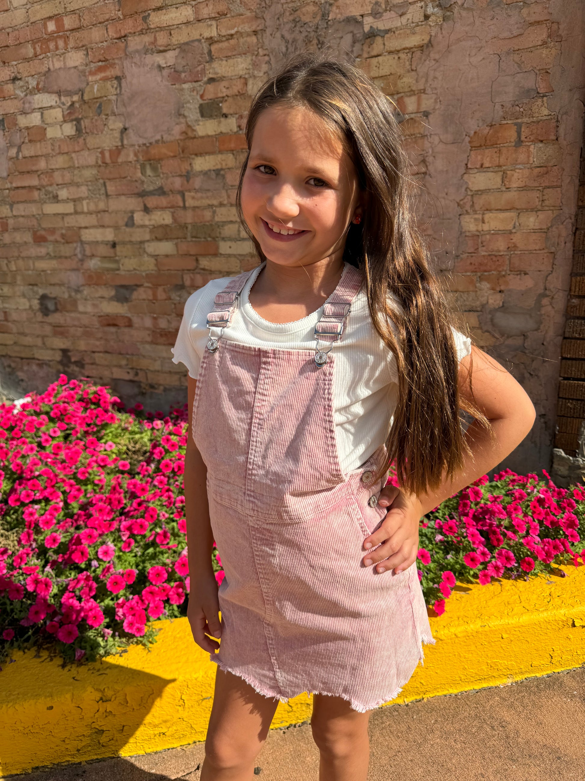 Corduroy Overall Dress - Pink Coco & Common Corduroy Overall Dress - Pink Coco & Common