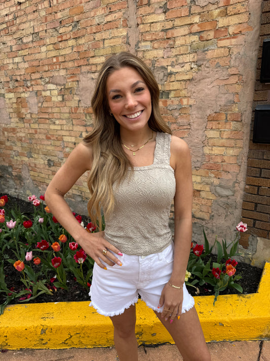 Felicity Foral Tank - Taupe
