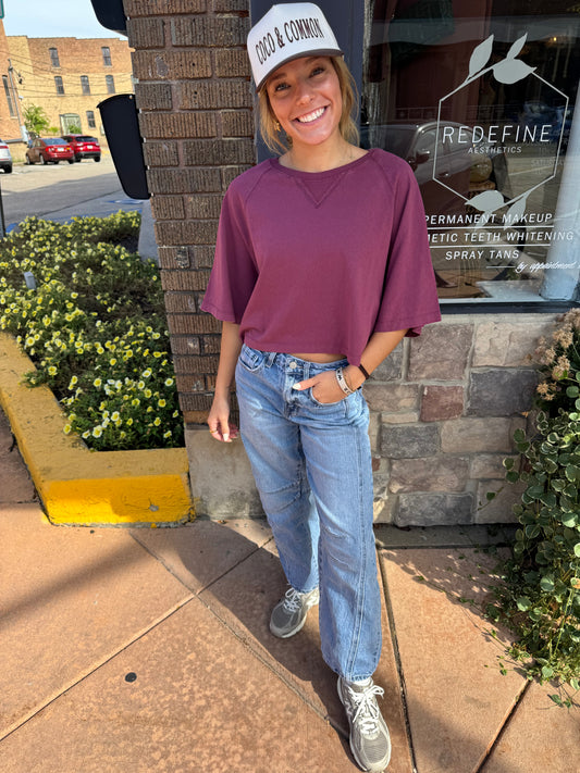 Dust & Daze Cropped Tee- Cherry
