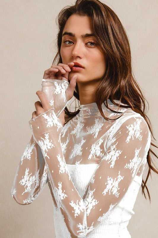 Maddy Mesh Top - White