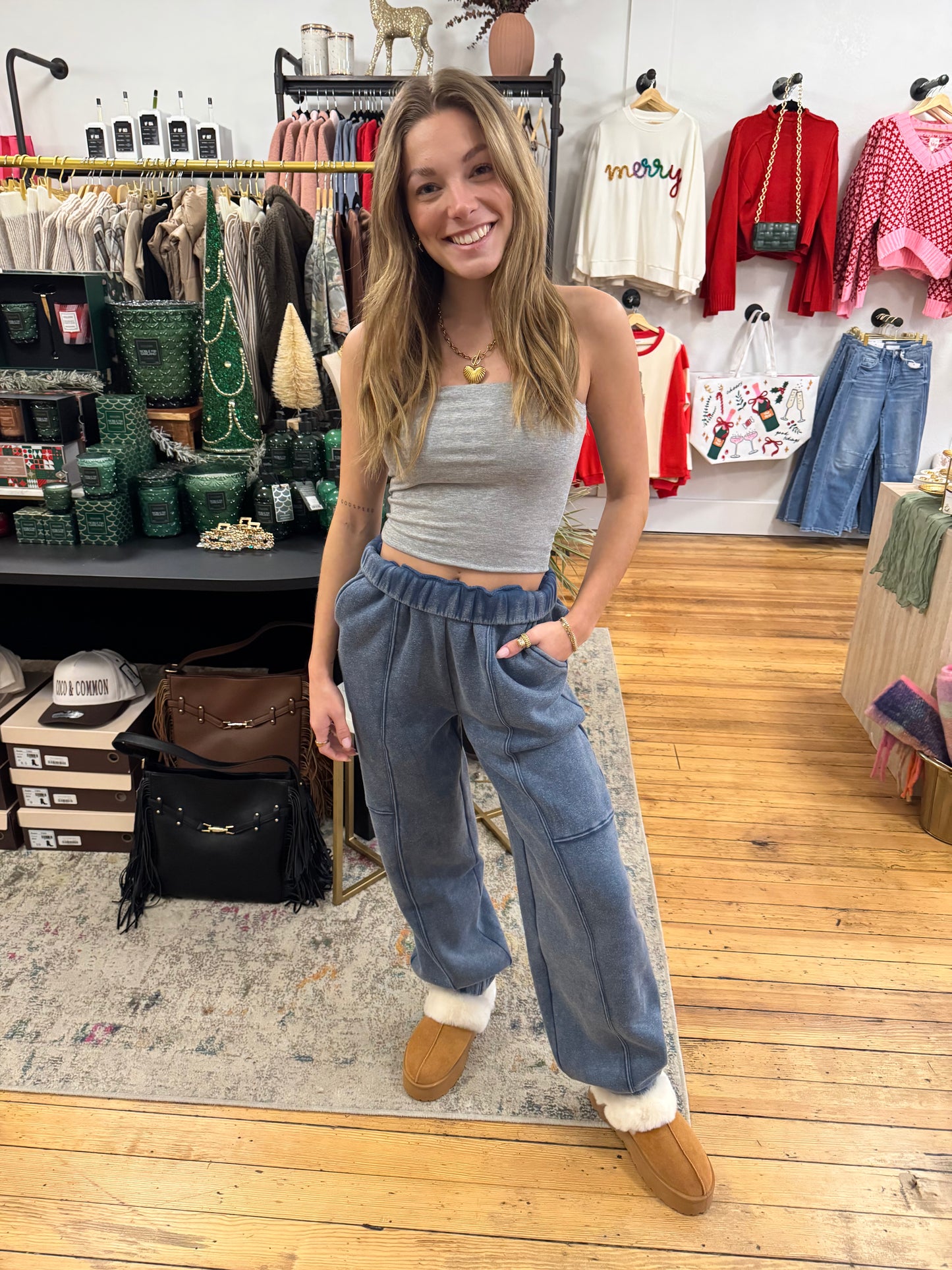 Washed Wren Sweatpants — Misty Slate