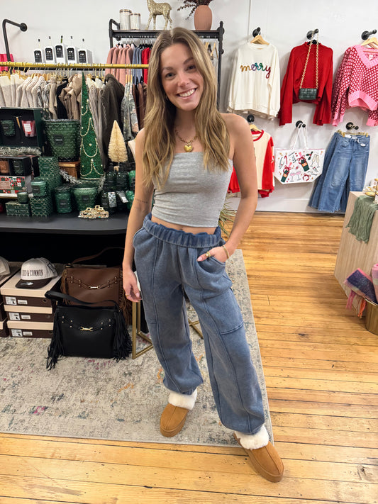 Washed Wren Sweatpants — Misty Slate