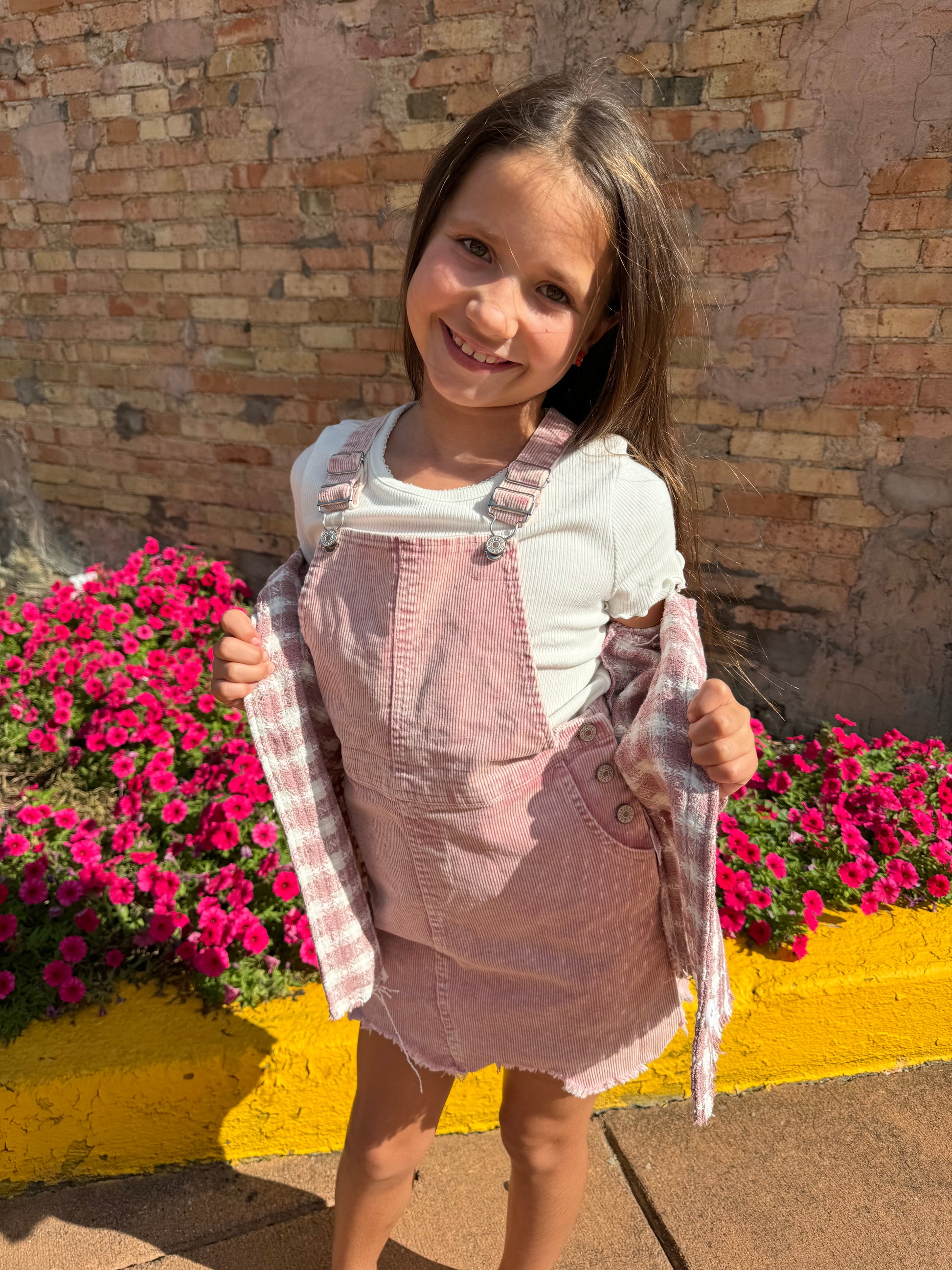 Corduroy Overall Dress - Pink Corduroy Overall Dress - Pink
