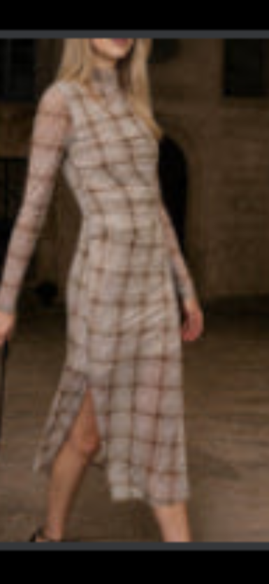 Marlowe Plaid Midi Dress - Grey Multi