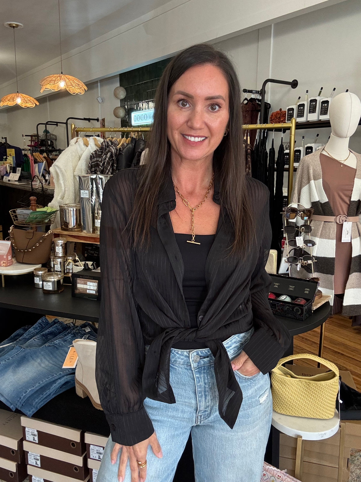 After Hours Sheer Button Down