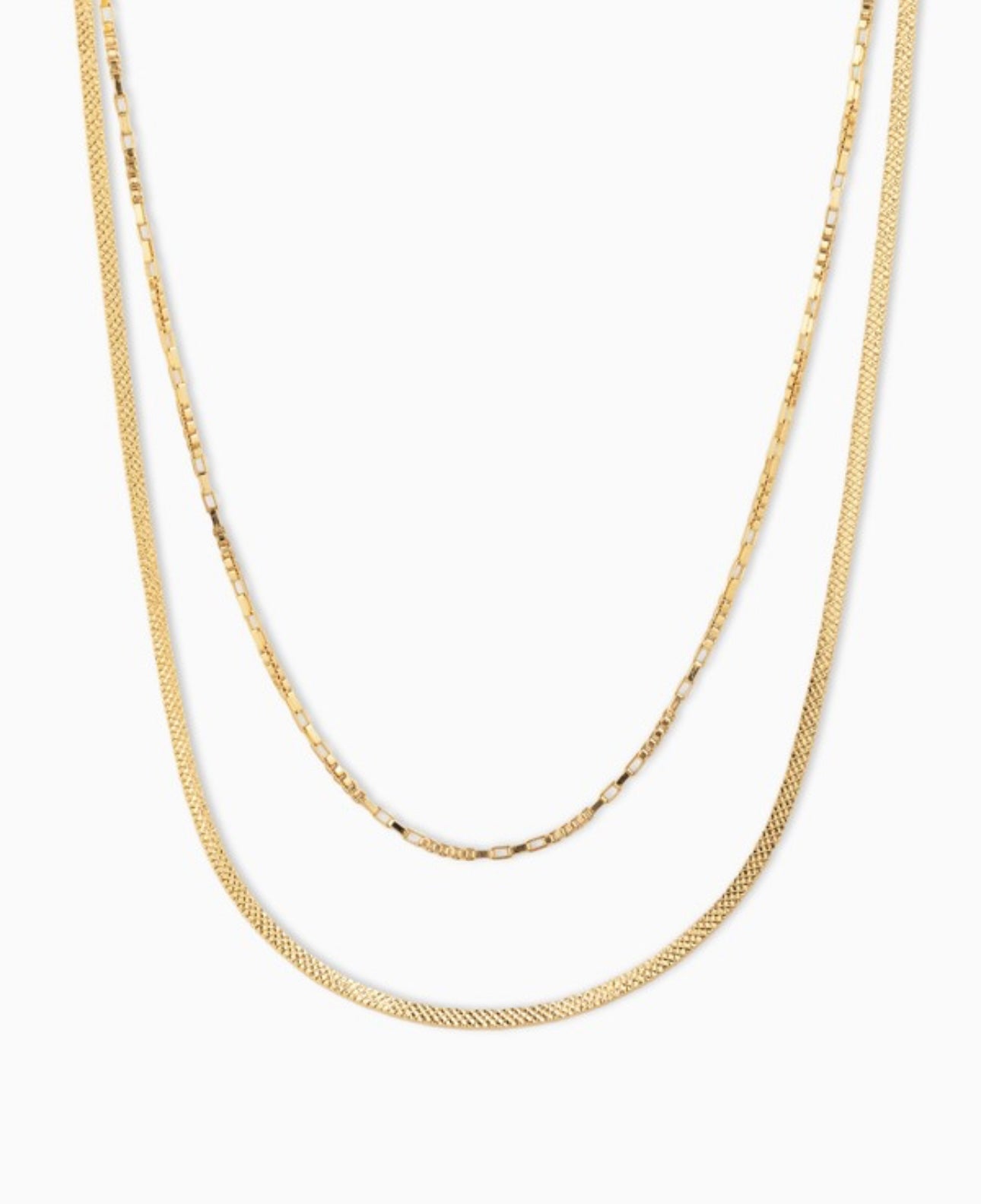 Layered Box Necklace - Gold