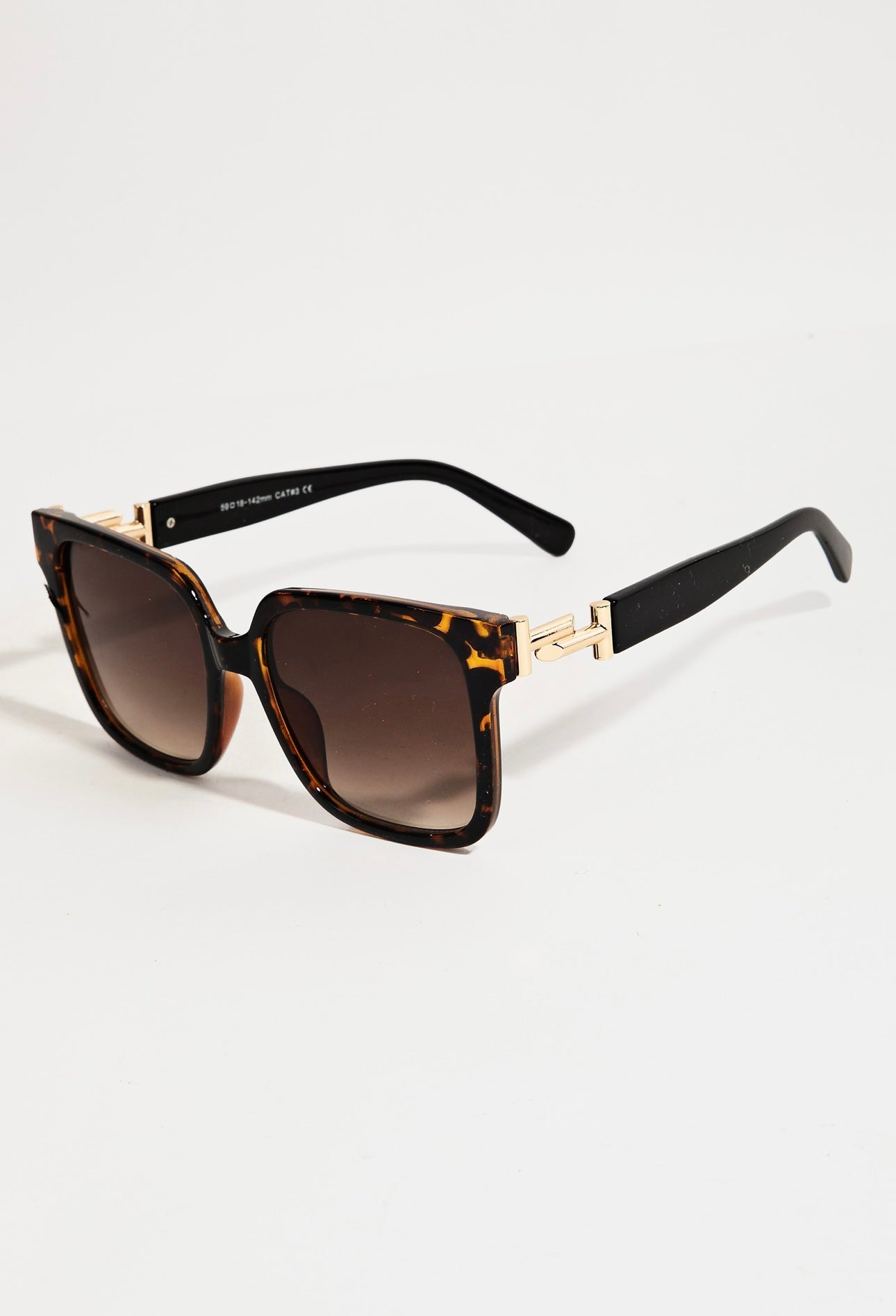 Metallic Joint Large Square Sunglasses