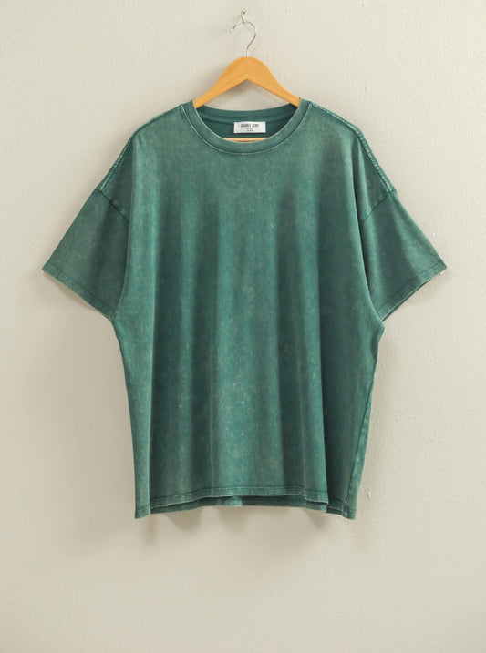 Oversized Boyfriend Tee- Deep Green