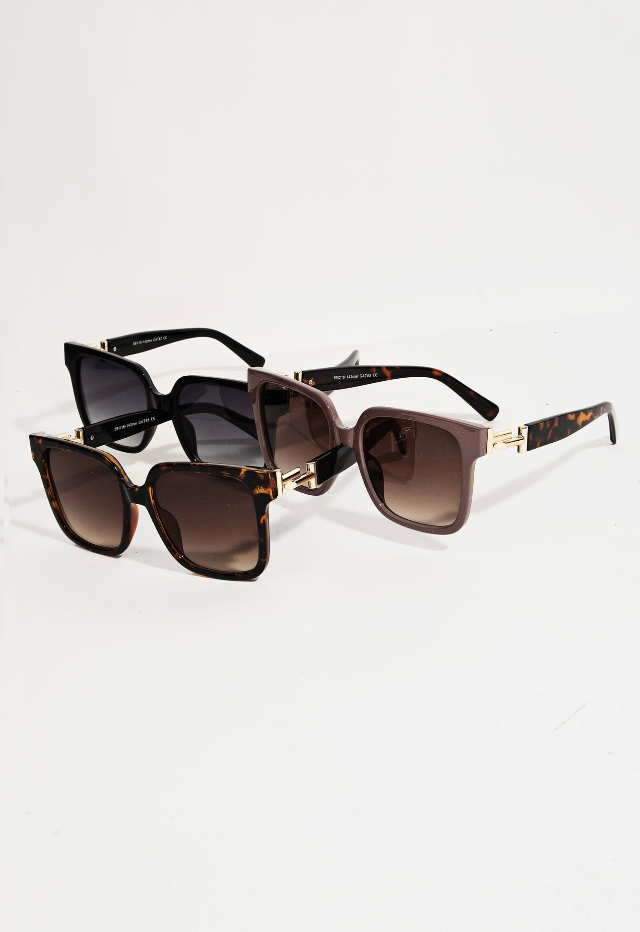 Metallic Joint Large Square Sunglasses