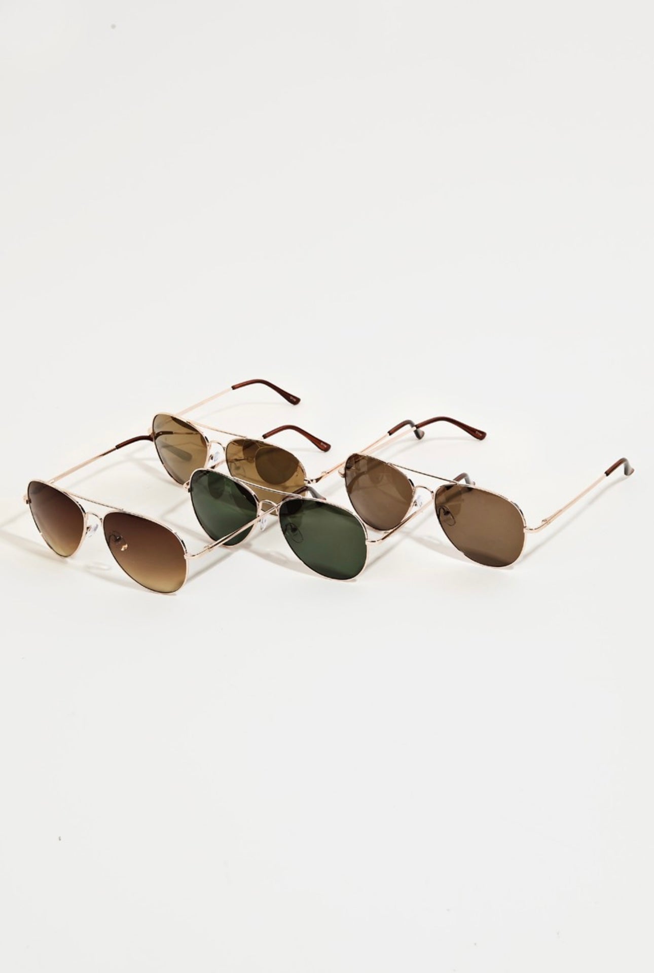 Classic Gold Rimmed Aviator Sunglasses