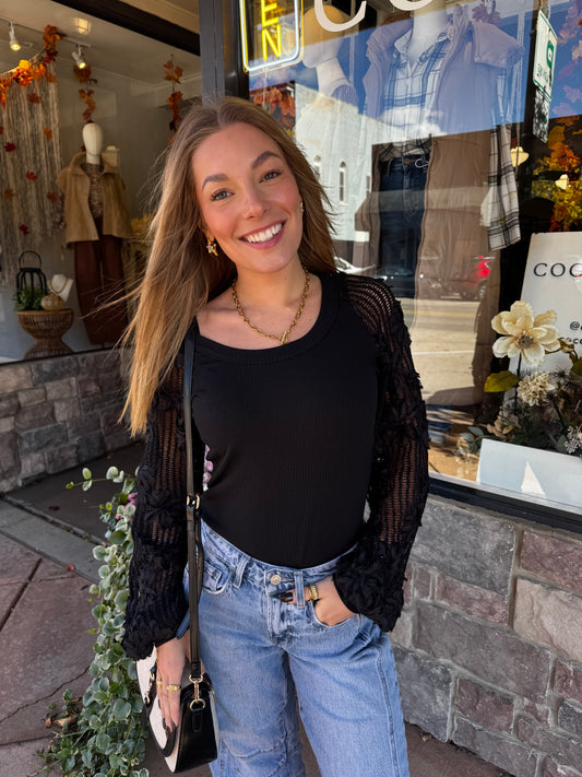 The Emery Lace Sleeve Top