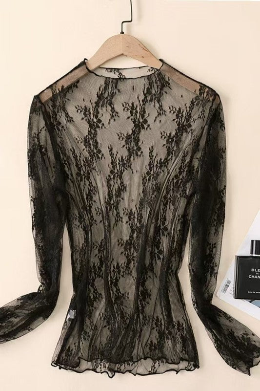Cove Lace Top – Black