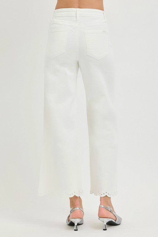 Ivory Bloom Scallop Jean