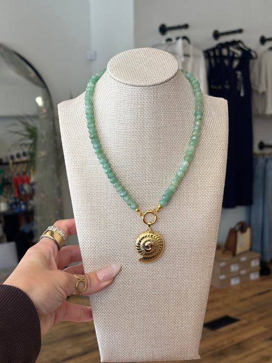 Seafoam Anchor Necklace