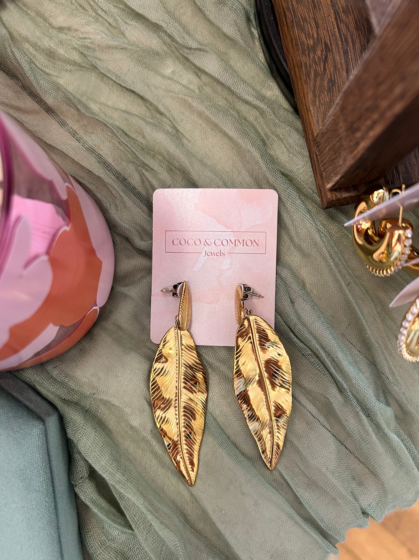 Feather Drop Earrings