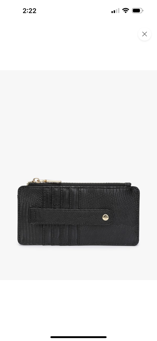 Saige Wallet - Black Croc