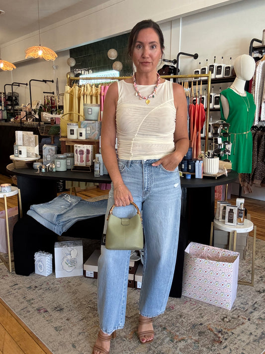 Lisa Mesh Tank Ivory