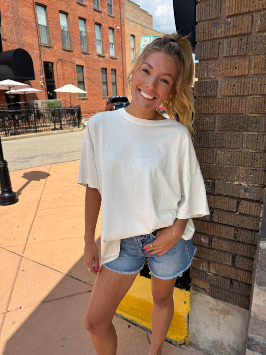 Oversized Boyfriend Tee- White