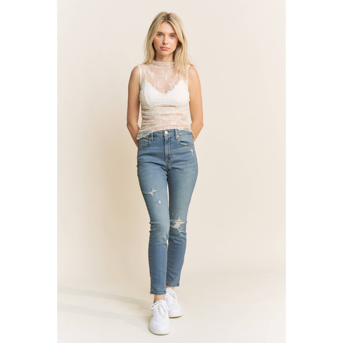 White Bloom Lace Top