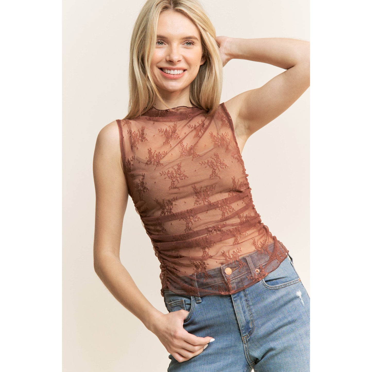 Espresso Bloom Lace Top