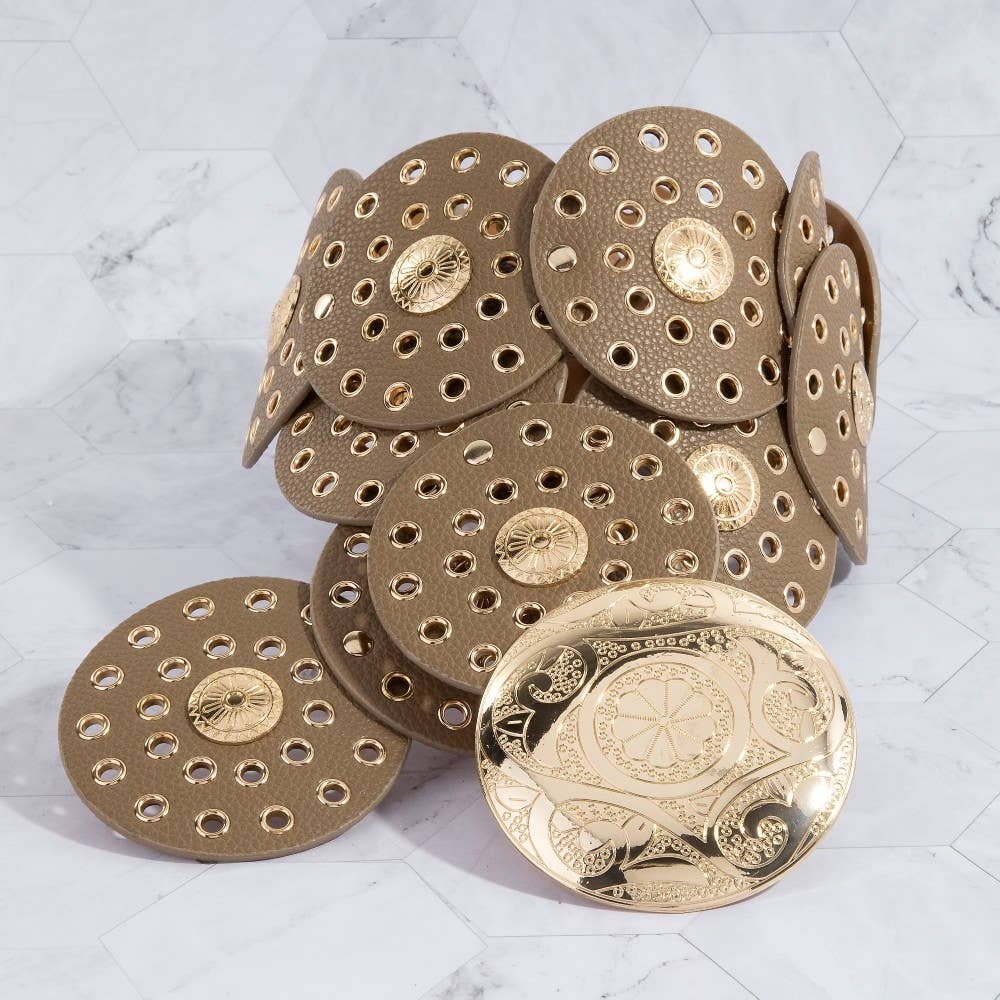 Western Disc Belt | Gold & Brown