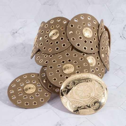 Western Disc Belt | Gold & Brown
