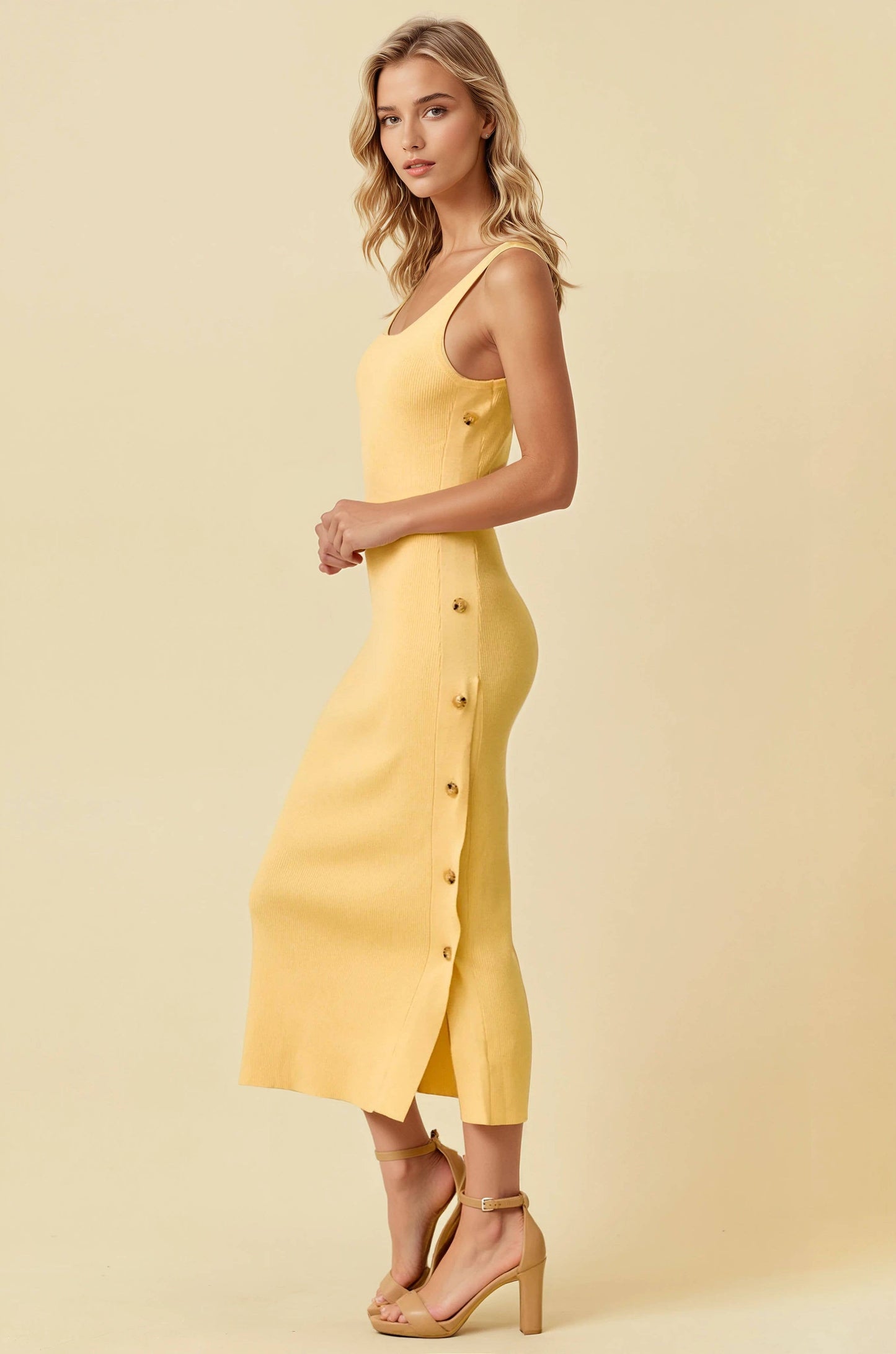 Golden Glow Midi Dress
