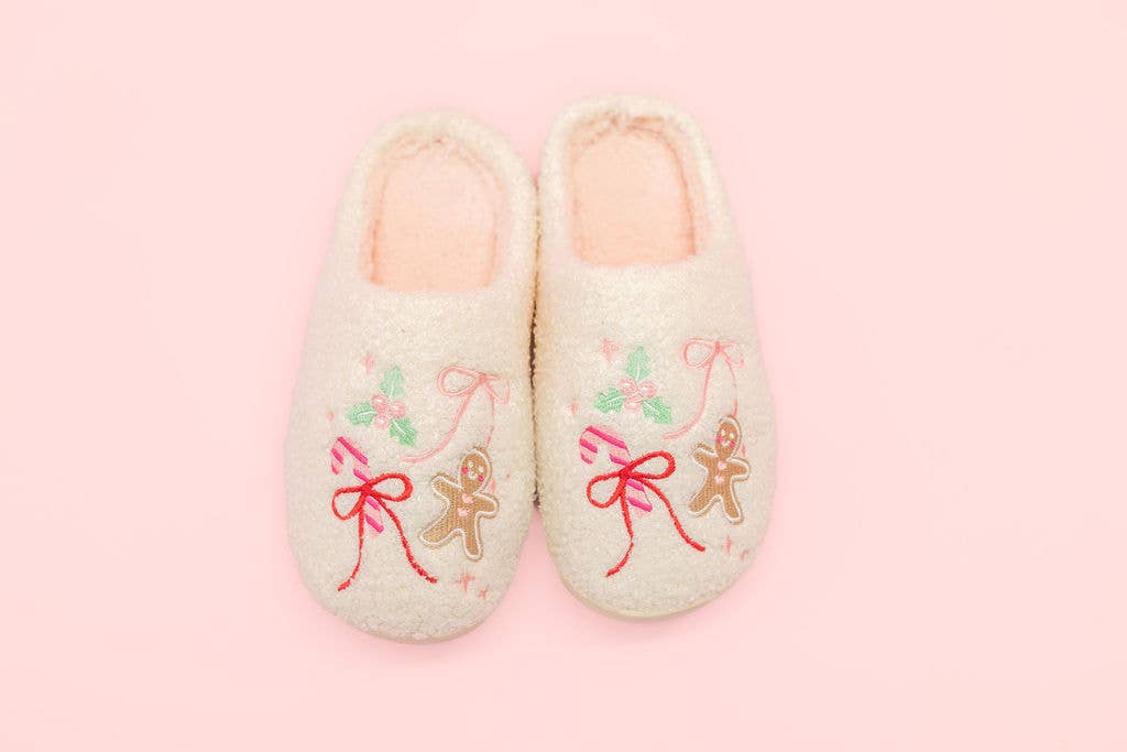Gingerbread Bow Slippers - Adult