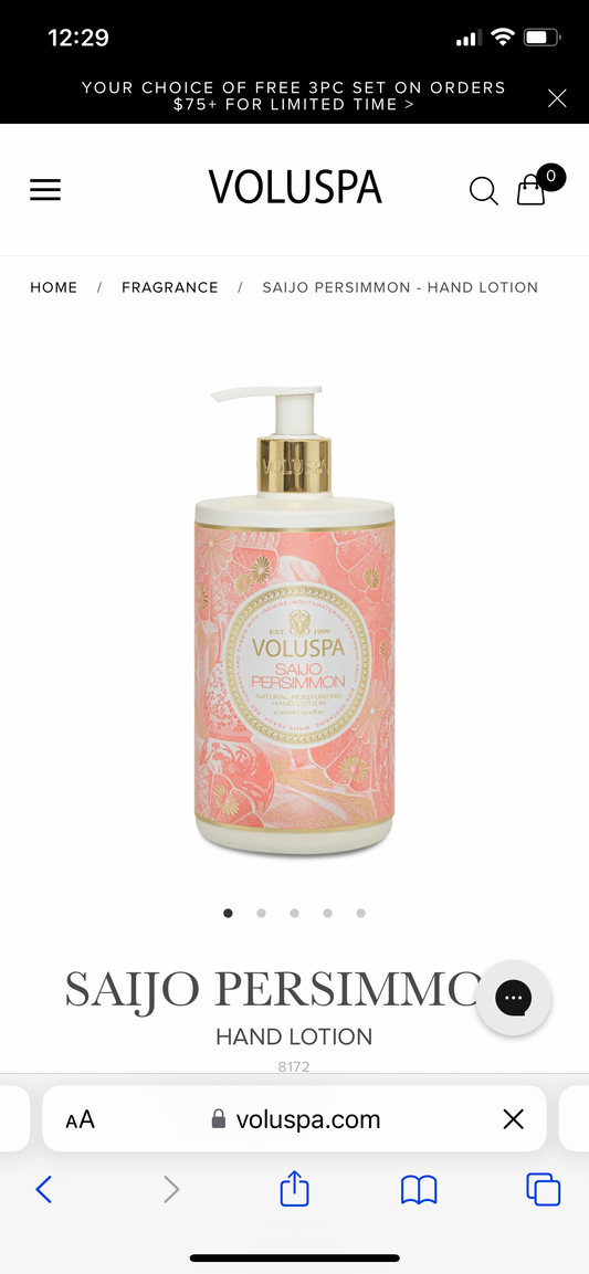 Saijo Persimmon Hand Lotion