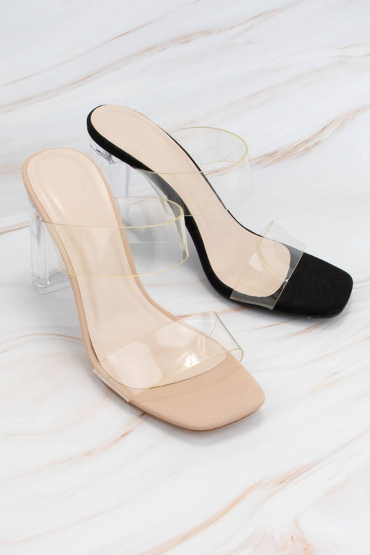 Double Strap Clear Heel