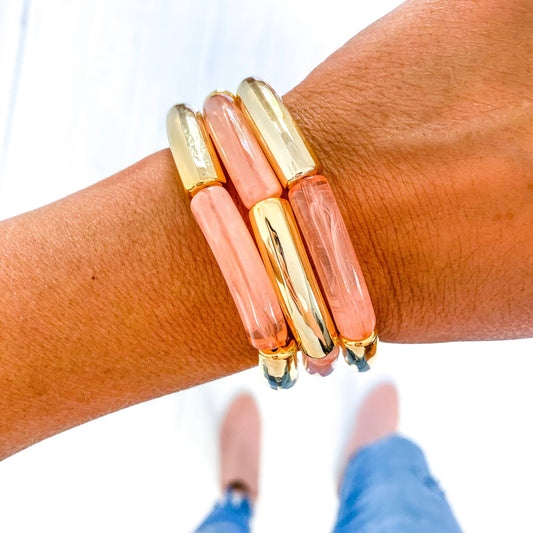 Peach & Gold Bracelet