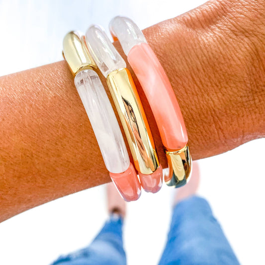 Peach & White Bracelet
